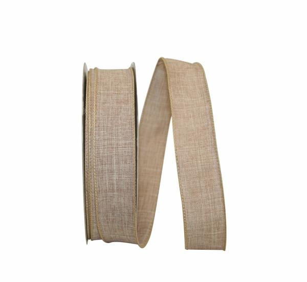 Burlap |   1.5 Inch Everyday Linen Value Ribbon , Wired Edge Ribbon – Natural Color (50 Yards) Burlap Burlap