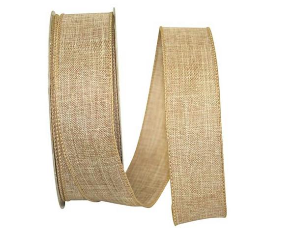 Burlap |   1.5 Inch Linen Life Wired Edge Ribbon – Natural Color (25 Yards) Burlap Burlap