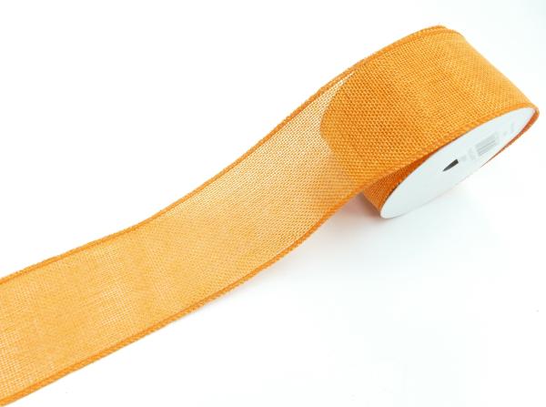 Burlap |   2.5 Inch Orange Faux Burlap Ribbon With Wired Edges, 10 Yards (Lot Of 1 Spool) Burlap Burlap