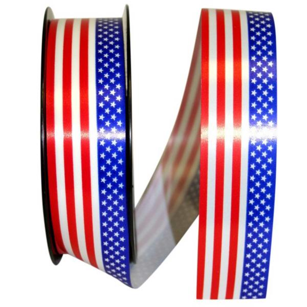 Not Wired |   Patriotic Red White Blue Stars Stripes Ribbon 1 ½ Inch (38Mm) X 109 Yds. (100 Meters), (1 Spool) Not Wired Not Wired