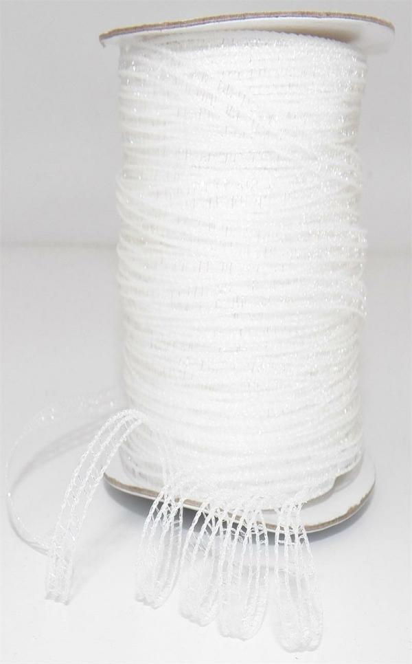 Not Wired |   White Iridescence Mesh Ribbon ¼ X 100 Yds., (1 Spool) Not Wired Not Wired