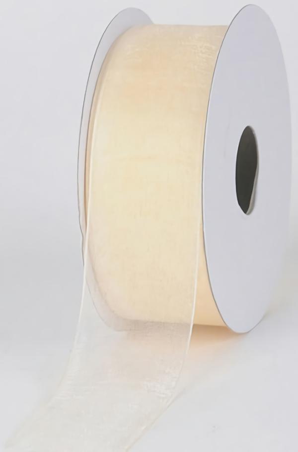 Organza Ribbon |   .625 Inch Ivory Organza Ribbon, 25 Yards (1 Spool) Ribbon Organza Ribbon