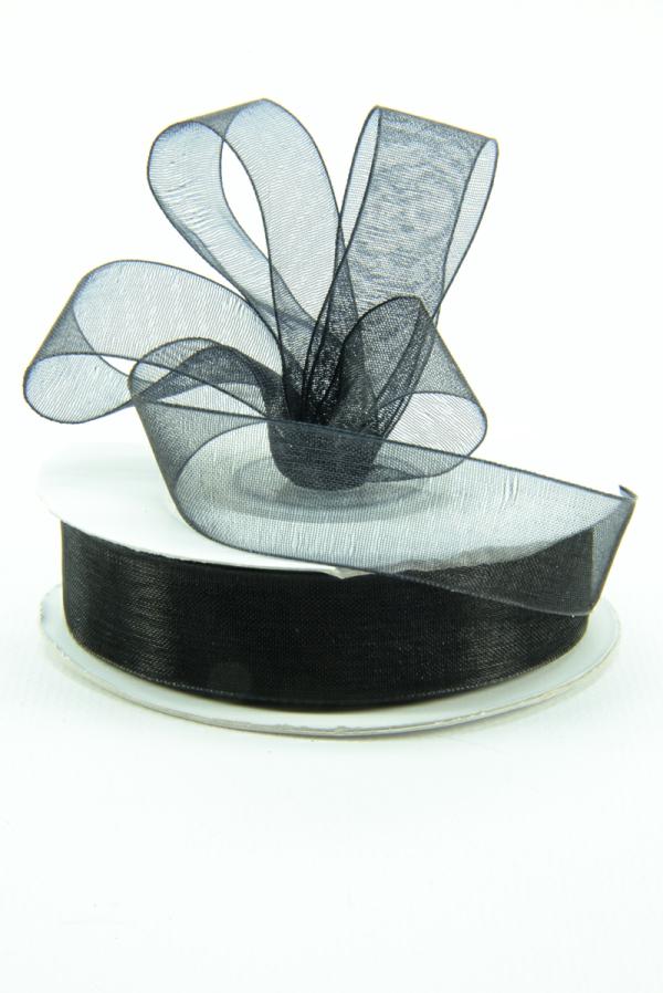 Organza Ribbon |   Organza Ribbon , Black, 3/8 Inch X 25 Yards (1 Spool) Organza Ribbon Organza Ribbon