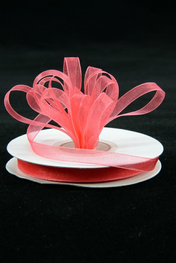 Organza Ribbon |   Organza Ribbon , Coral, 3/8 Inch X 25 Yards (1 Spool) Organza Ribbon Organza Ribbon