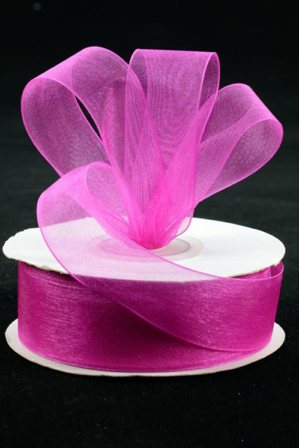 Organza Ribbon |   Organza Ribbon , Fuchsia, 7/8 Inch X 25 Yards (1 Spool) Organza Ribbon Organza Ribbon