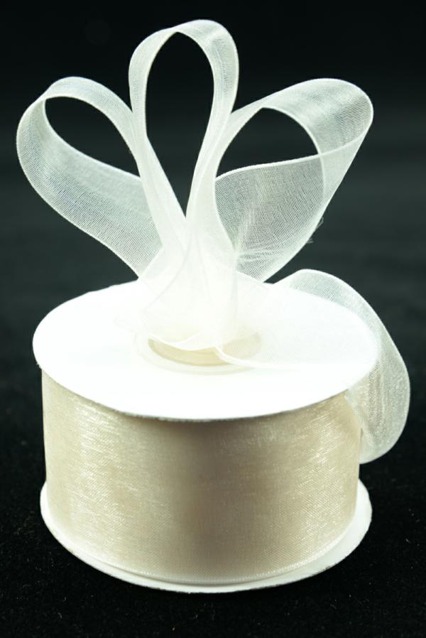 Organza Ribbon |   Organza Ribbon , Ivory, 1.5 Inch X 25 Yards (1 Spool) Organza Ribbon Organza Ribbon