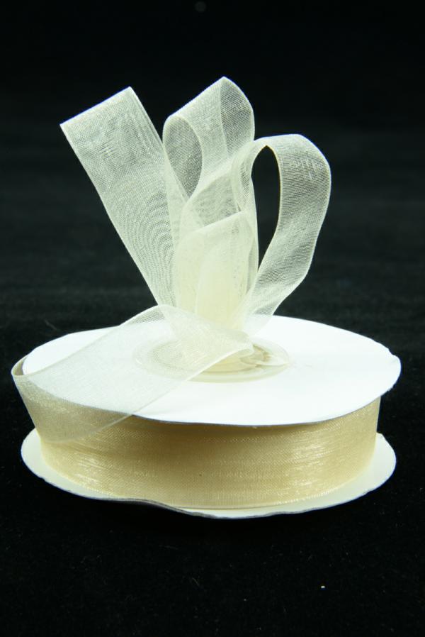 Organza Ribbon |   Organza Ribbon , Ivory, 5/8 Inch X 25 Yards (1 Spool) Organza Ribbon Organza Ribbon