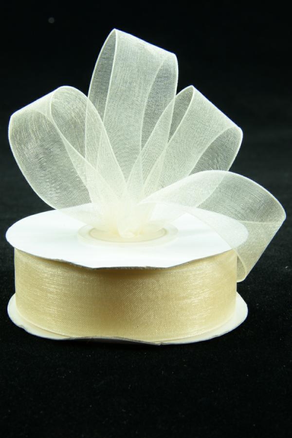 Organza Ribbon |   Organza Ribbon , Ivory, 7/8 Inch X 25 Yards (1 Spool) Organza Ribbon Organza Ribbon