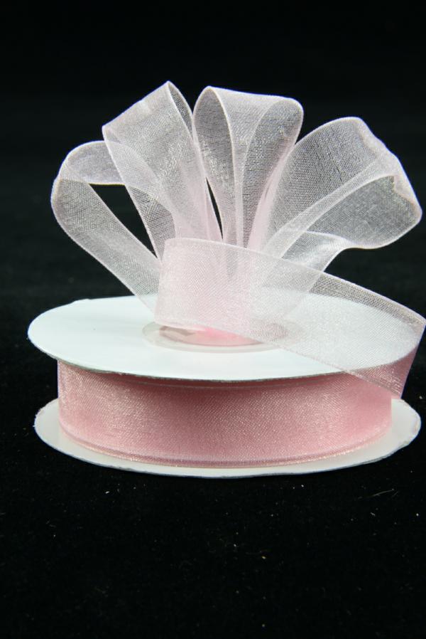 Organza Ribbon |   Organza Ribbon , Light Pink, 5/8 Inch X 25 Yards (1 Spool) Organza Ribbon Organza Ribbon