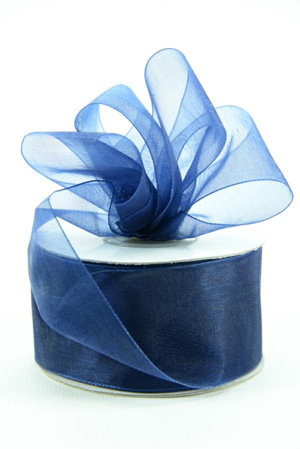 Organza Ribbon |   Organza Ribbon , Navy, 1.5 Inch X 25 Yards (1 Spool) Organza Ribbon Organza Ribbon