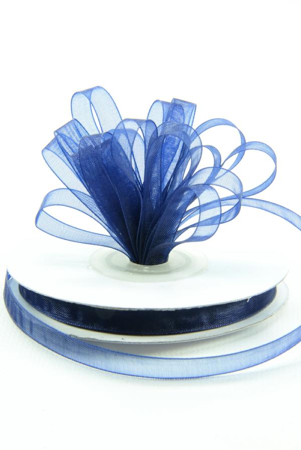 Organza Ribbon |   Organza Ribbon , Navy, 3/8 Inch X 25 Yards (1 Spool) Organza Ribbon Organza Ribbon