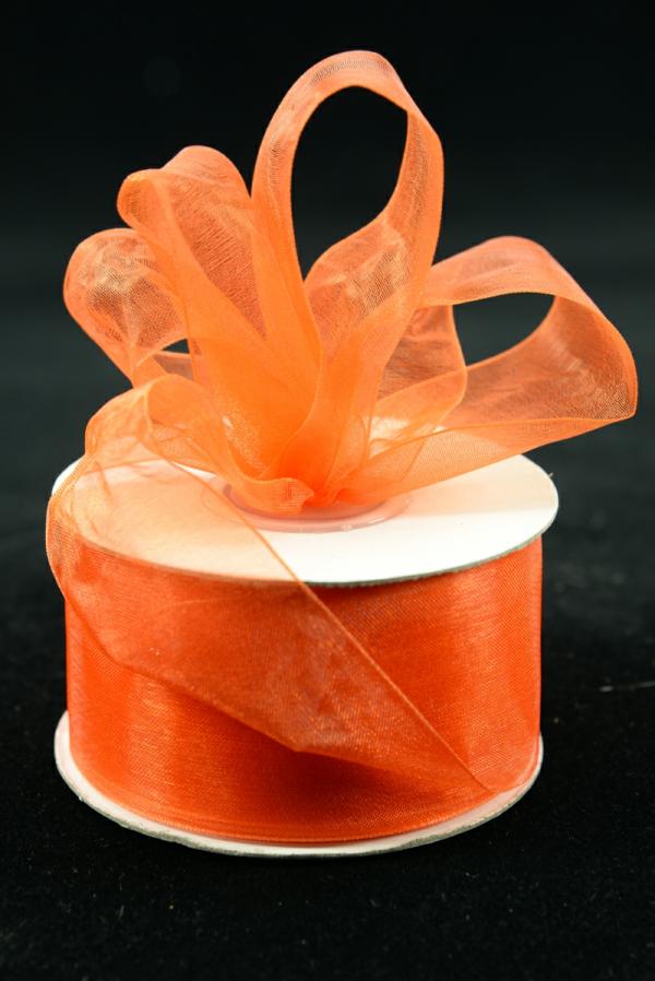 Organza Ribbon |   Organza Ribbon , Orange, 1.5 Inch X 25 Yards (1 Spool) Organza Ribbon Organza Ribbon