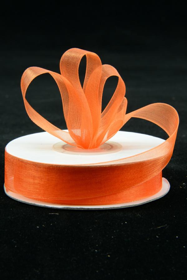 Organza Ribbon |   Organza Ribbon , Orange, 5/8 Inch X 25 Yards (1 Spool) Organza Ribbon Organza Ribbon