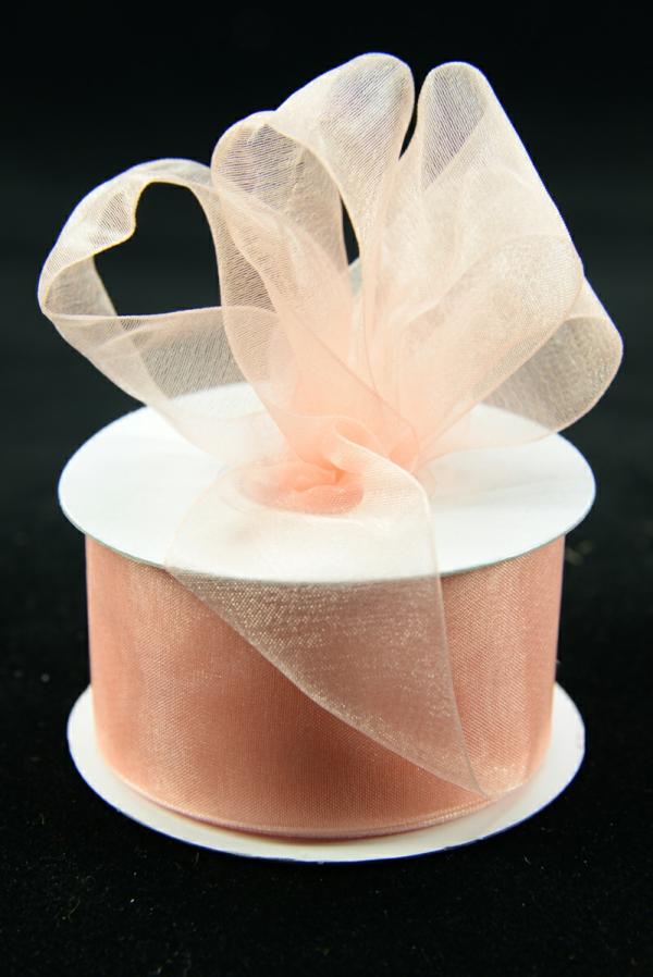 Organza Ribbon |   Organza Ribbon , Peach, 1.5 Inch X 25 Yards (1 Spool) Organza Ribbon Organza Ribbon