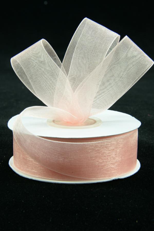 Organza Ribbon |   Organza Ribbon , Peach, 7/8 Inch X 25 Yards (1 Spool) Organza Ribbon Organza Ribbon