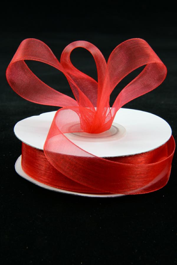 Organza Ribbon |   Organza Ribbon , Red, 3/8 Inch X 25 Yards (1 Spool) Organza Ribbon Organza Ribbon