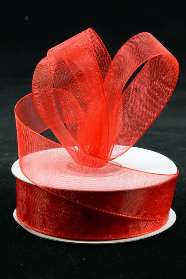 Organza Ribbon |   Organza Ribbon , Red, 7/8 Inch X 25 Yards (1 Spool) Organza Ribbon Organza Ribbon