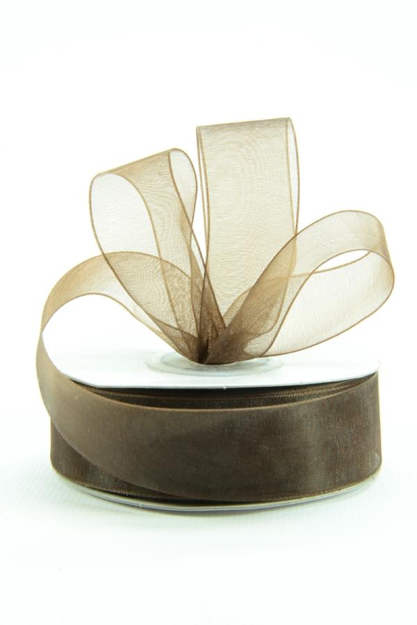 Organza Ribbon |   Organza Ribbon , Seal Brown, 7/8 Inch X 25 Yards (1 Spool) Organza Ribbon Organza Ribbon