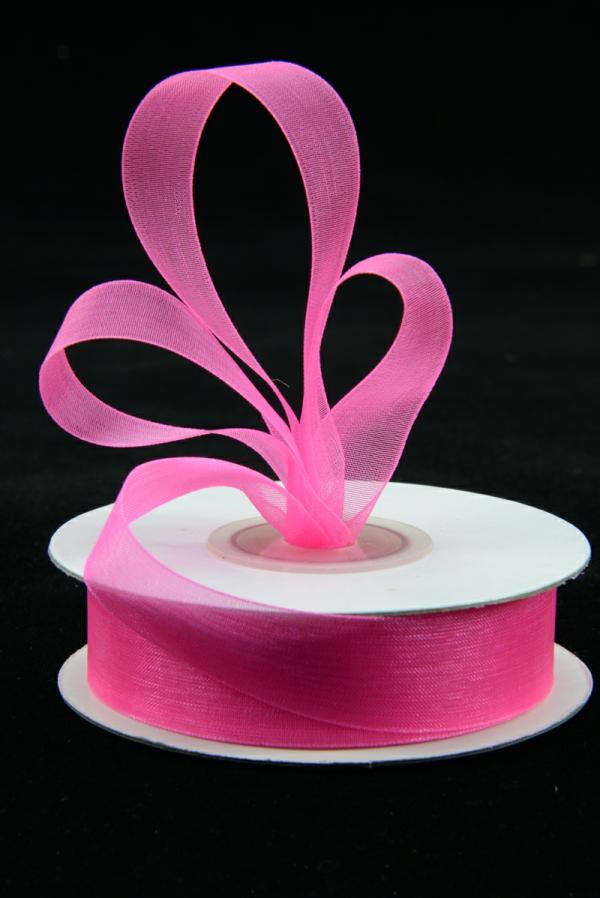 Organza Ribbon |   Organza Ribbon , Shocking Pink, 5/8 Inch X 25 Yards (1 Spool) Organza Ribbon Organza Ribbon