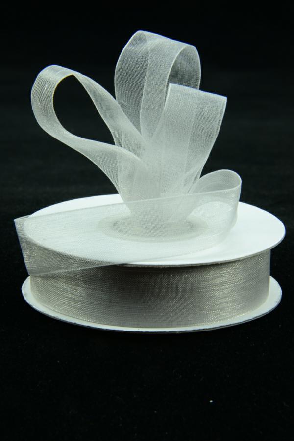 Organza Ribbon |   Organza Ribbon , Silver, 5/8 Inch X 25 Yards (1 Spool) Organza Ribbon Organza Ribbon