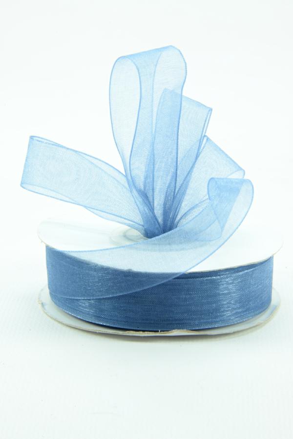 Organza Ribbon |   Organza Ribbon , Smoke Blue, 5/8 Inch X 25 Yards (1 Spool) Organza Ribbon Organza Ribbon