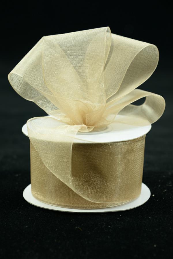 Organza Ribbon |   Organza Ribbon , Toffee, 1.5 Inch X 25 Yards (1 Spool) Organza Ribbon Organza Ribbon