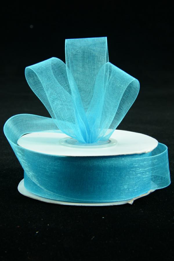 Organza Ribbon |   Organza Ribbon , Turquoise, 7/8 Inch X 25 Yards (1 Spool) Organza Ribbon Organza Ribbon