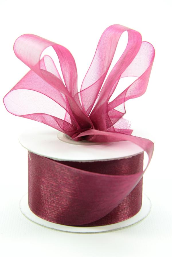 Organza Ribbon |   Organza Ribbon , Wine, 1.5 Inch X 25 Yards (1 Spool) Organza Ribbon Organza Ribbon