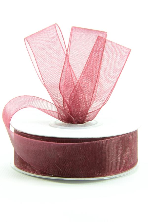 Organza Ribbon |   Organza Ribbon , Wine, 7/8 Inch X 25 Yards (1 Spool) Organza Ribbon Organza Ribbon