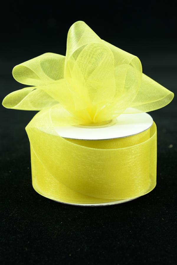 Organza Ribbon |   Organza Ribbon , Yellow, 1.5 Inch X 25 Yards (1 Spool) Organza Ribbon Organza Ribbon