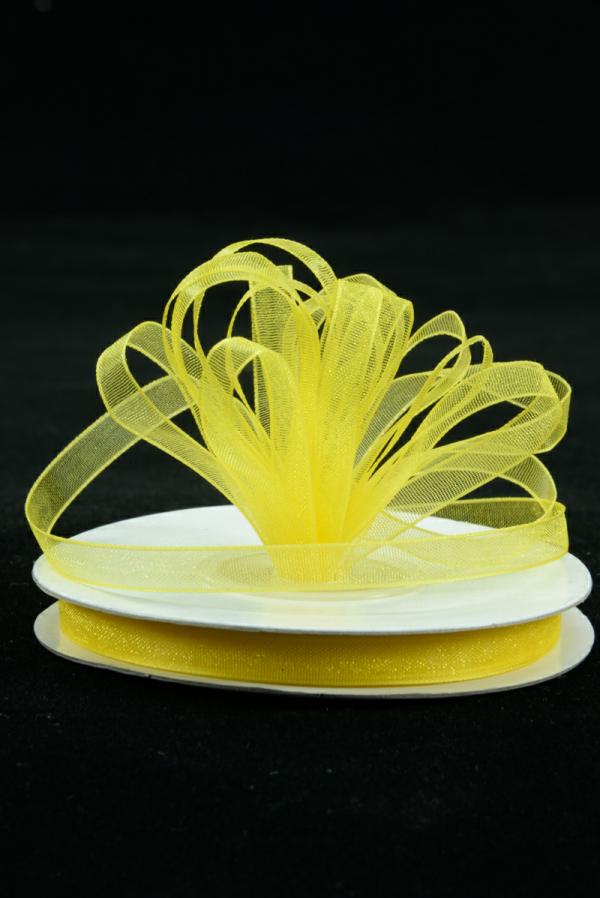 Organza Ribbon |   Organza Ribbon , Yellow, 3/8 Inch X 25 Yards (1 Spool) Organza Ribbon Organza Ribbon