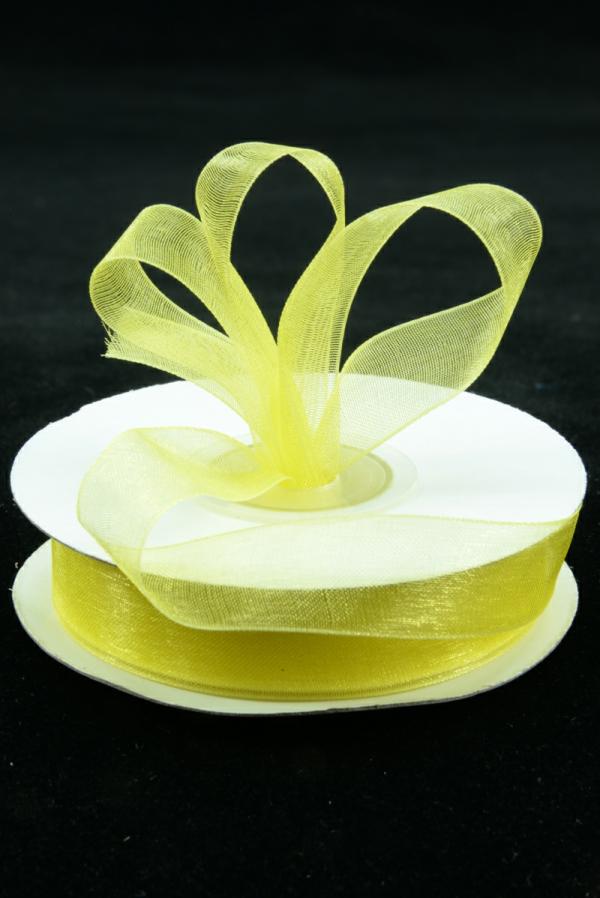 Organza Ribbon |   Organza Ribbon , Yellow, 5/8 Inch X 25 Yards (1 Spool) Organza Ribbon Organza Ribbon