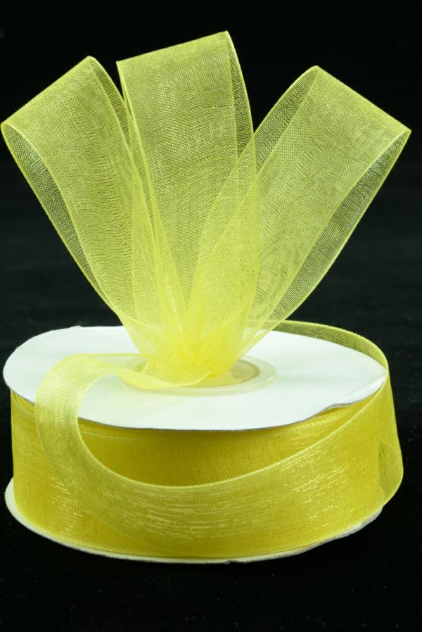 Organza Ribbon |   Organza Ribbon , Yellow, 7/8 Inch X 25 Yards (1 Spool) Organza Ribbon Organza Ribbon