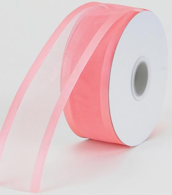 Organza Ribbon With Satin Edge |   Organza Ribbon With Satin Edge , Coral, 3/8 Inch X 25 Yards (1 Spool) Organza Ribbon With Satin Edge Organza Ribbon With Satin Edge