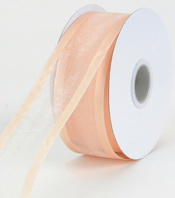 Organza Ribbon With Satin Edge |   Organza Ribbon With Satin Edge , Peach, 1-1/2 Inch X 25 Yards (1 Spool) Organza Ribbon With Satin Edge Organza Ribbon With Satin Edge