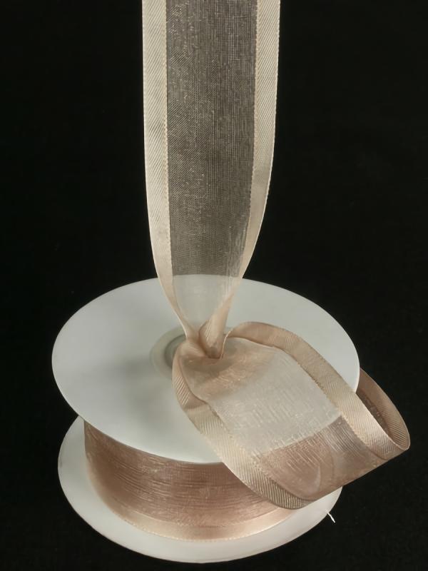 Organza Ribbon With Satin Edge |   Organza Ribbon With Satin Edge , Toffee, 3/8 Inch X 25 Yards (1 Spool) Organza Ribbon With Satin Edge Organza Ribbon With Satin Edge