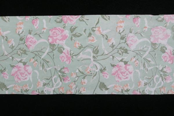 Paper Ribbon |   Printed Paper Ribbon, 6 Yards, Mint/Pink/Peach (Lot Of 1) Paper Ribbon Paper Ribbon