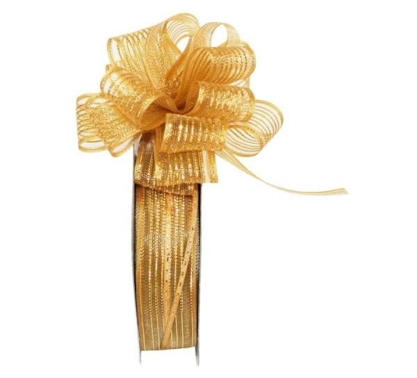 Pull Bow Ribbon |   Pull Bow Ribbon, Gold, 1" X 25 Yards (1 Spool) Pull Bow Ribbon Pull Bow Ribbon