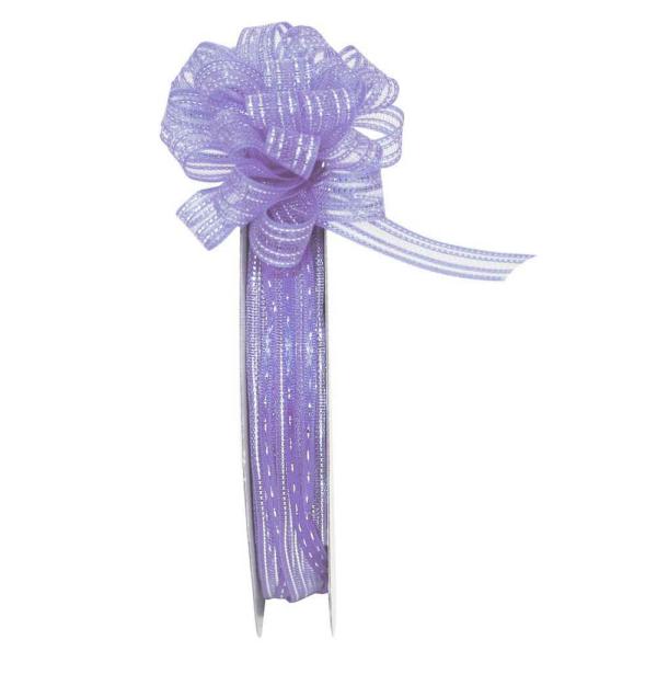 Pull Bow Ribbon |   Pull Bow Ribbon, Lavender / Silver, 3/8" X 25 Yards (1 Spool) Pull Bow Ribbon Pull Bow Ribbon