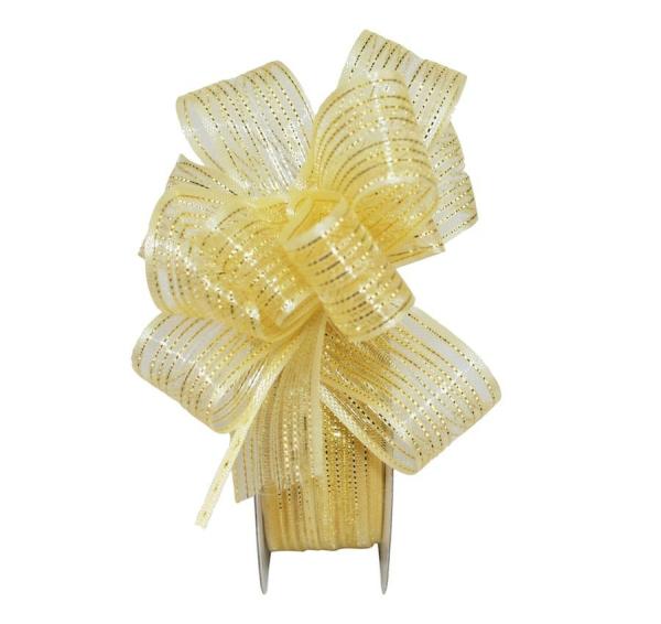 Pull Bow Ribbon |   Pull Bow Ribbon, Maize / Gold, 1" X 25 Yards (1 Spool) Pull Bow Ribbon Pull Bow Ribbon