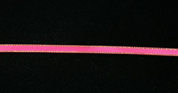 Satin Ribbon With Metallic Edge |   Double Face Satin Ribbon With Gold Edge, Fuchsia, 1/4 Inch X 50 Yards (1 Spool) Ribbon Satin Ribbon With Metallic Edge