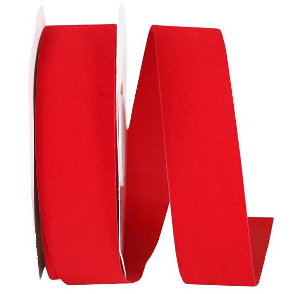 Velvet Ribbon |   1.375 Inch Medium Red Velvet Outdoor Ribbon, 25 Yard Spool (1 Spool) Ribbon Velvet Ribbon