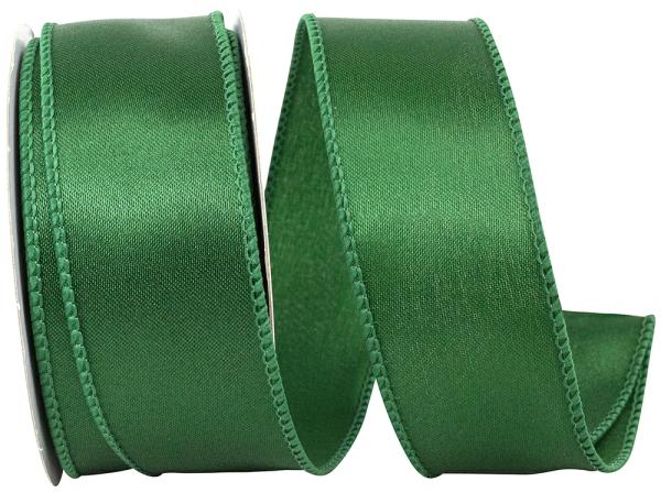 Wired Ribbon |   1.5 Inch Emerald Satin Ribbon With Wired Edges, 10 Yard Spool (1 Spool) Ribbon Wired Ribbon