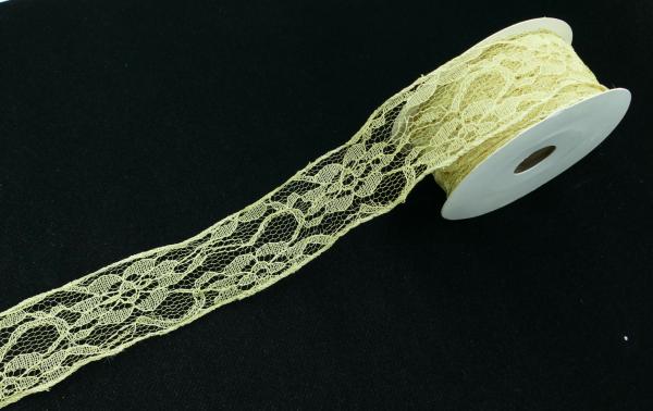 Wired Ribbon |   1.5 Inch Gold Lace Ribbon With Wired Edges, 10 Yards (Lot Of 1 Spool) Ribbon Wired Ribbon