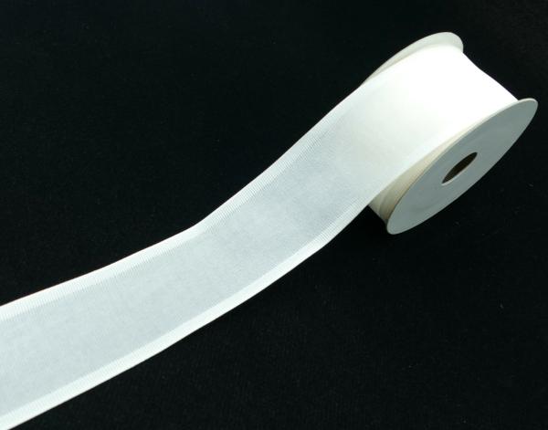 Wired Ribbon |   1.5 Inch Ivory Organza Wired Ribbon With Grosgrain Edges, 10 Yards (Lot Of 1 Spool) Ribbon Wired Ribbon