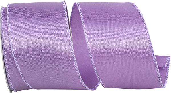 Wired Ribbon |   2.5 Inch Lavender Satin Ribbon With Wired Edges, 10 Yard Spool (1 Spool) Ribbon Wired Ribbon