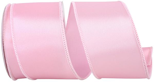 Wired Ribbon |   2.5 Inch Pink Satin Ribbon With Wired Edges, 10 Yard Spool (1 Spool) Ribbon Wired Ribbon