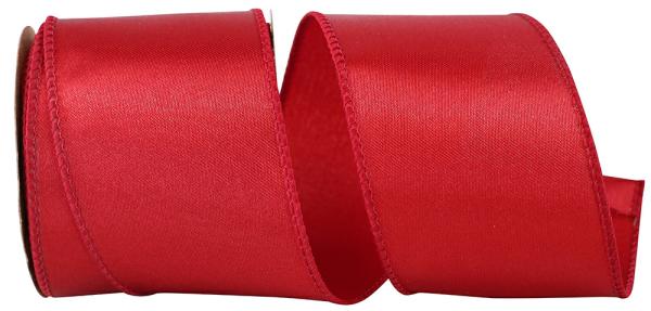 Wired Ribbon |   2.5 Inch Scarlet Red Satin Ribbon With Wired Edges, 10 Yard Spool (1 Spool) Ribbon Wired Ribbon