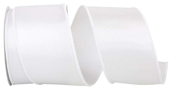 Wired Ribbon |   2.5 Inch White Satin Ribbon With Wired Edges, 10 Yard Spool (1 Spool) Ribbon Wired Ribbon