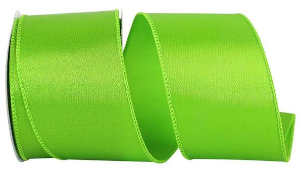 Wired Ribbon |   2.5 Inch Wired Satin Ribbon – Citrus Lime Green, 10 Yds. (1 Spool) Ribbon Wired Ribbon